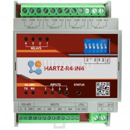 Релейный модуль HARTZ-R4-IN4 (RS-485, MODBUS RTU, 4 реле, 4 логических входа)  фото #4